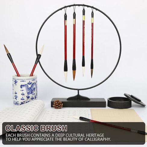 7Pcs Chinese Calligraphy Brushes Set Painting Brush Weasel Hair Writing Brush Goat Hair Drawing Brush Chinese Traditional Pen Ink Writing Brush Watercolor Brush in Kuwait