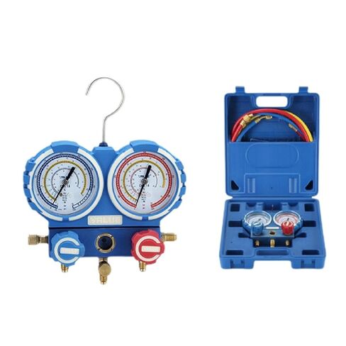 1pcs VMG-2 HVAC Manifold Gauge Set for R22 R134a R410A – Dual Pressure Gauges Refrigerant Charging Tool Kit with Hoses(VMG-2-R410A-B) in Kuwait