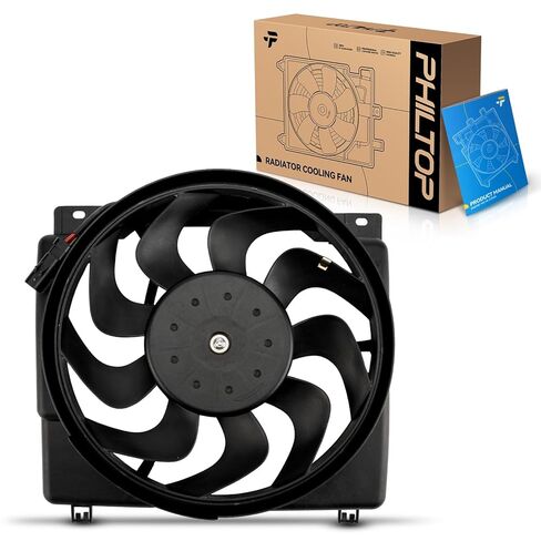 PHILTOP 623130 Radiator Cooling Fan Assembly, Compatible with C300, C250, C350, E350, E400, GLK350, GLK250, C63 AMG, E250, E550, CLS400, SLK350, SLK250, SLK300, SLC300, SLC43 AMG, Replace # 2045000293 in Kuwait