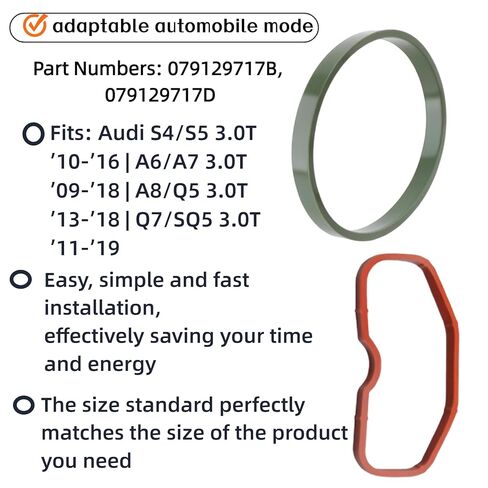 079129717B Upper & Lower Intake Manifold Gasket Set - 12 Pcs - Compatible with Audi 3.0T S4 S5 A6 A7 A8 Q5 Q7 SQ5 (2009-2019) - Replaces OE#079129717D in Kuwait