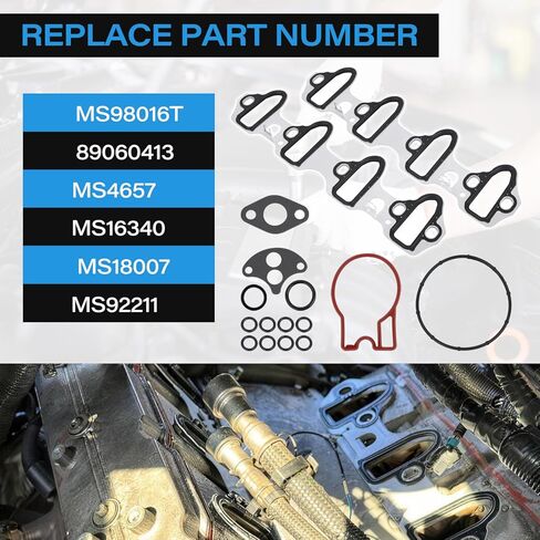2PCS MS98016T Intake Manifold Gasket, Compatible with Chevy Siliverado Express Avalanche Suburban Trailblazer Tahoe Colorado GMC Sierra Savana Envoy Envoy Hummer H2 H3 Isuzu Ascender in Kuwait