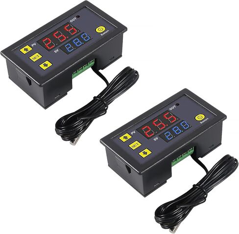 2pcs Digital Temperature Controller W3230 Digital LED Thermostat Switch with Waterproof Probe AC110-220V Programmable Heating Cooling Electronic Thermostat Control -50℃ to 120℃ in Saudi Arabia