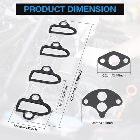 2PCS MS98016T Intake Manifold Gasket, Compatible with Chevy Siliverado Express Avalanche Suburban Trailblazer Tahoe Colorado GMC Sierra Savana Envoy Envoy Hummer H2 H3 Isuzu Ascender in Kuwait