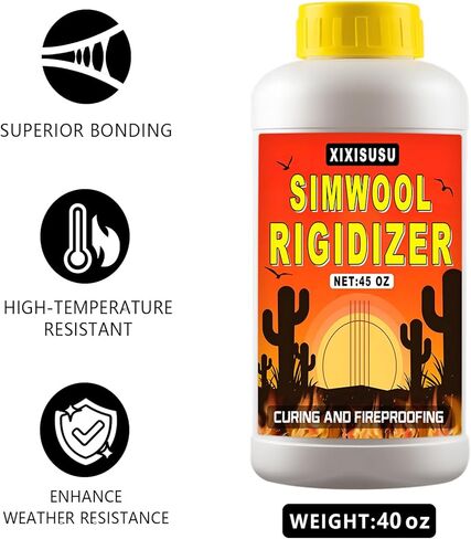 Rigidizer for Ceramic Fiber, Rigidizers, Coating for Forges, Kilns & Foundry Furnace - Prevents Fiber Erosion & Airflow Damage Refractory Fireproof Insulation Surface Coating (45 oz) in Kuwait