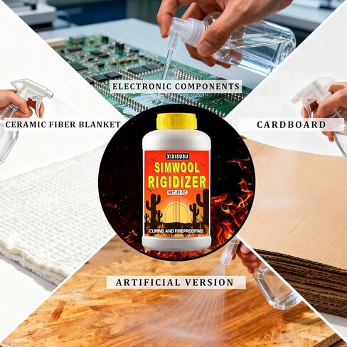 Rigidizer for Ceramic Fiber, Rigidizers, Coating for Forges, Kilns & Foundry Furnace - Prevents Fiber Erosion & Airflow Damage Refractory Fireproof Insulation Surface Coating (45 oz) in Kuwait