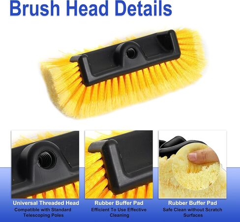 18FT Reach Car Wash Brush with Long Handle, 3 to 12 FT Car Cleaning Brush with Soft Bristle, Aluminium Telescoping Pole for Solar Panel, House Siding, SUV, Cars, Trucks, RV, Floors, Navy in Kuwait