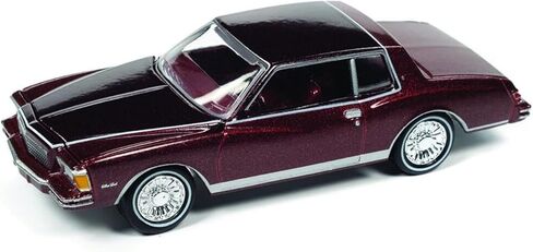 1979 تشيفي مونتي كارلو كارمين ريد ميت. مع خطوط بيضاء من سيارات العضلات USA Series LTd Ed 1/64 Diecast Model Car من Johnny Lightning JLMC030-JLSP249 A in Kuwait