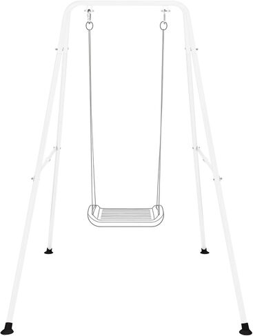 Baby Swing Stand, Heavy Duty Foldable Swing Stand A-Frame Metal Swing Stand Frame for Backyard Indoor & Outdoor Use (Hammock Chair not Included) (White) in Kuwait