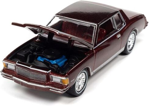 1979 تشيفي مونتي كارلو كارمين ريد ميت. مع خطوط بيضاء من سيارات العضلات USA Series LTd Ed 1/64 Diecast Model Car من Johnny Lightning JLMC030-JLSP249 A in Kuwait