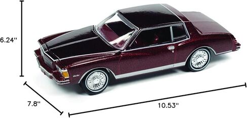 1979 تشيفي مونتي كارلو كارمين ريد ميت. مع خطوط بيضاء من سيارات العضلات USA Series LTd Ed 1/64 Diecast Model Car من Johnny Lightning JLMC030-JLSP249 A in Kuwait