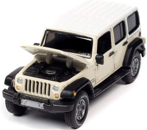 2018 Wrangler JK Unlimited Sport Gobi Beige مع قمة بيضاء وخطوط بيضاء Ltd Ed 10240 قطعة 1/64 Diecast نموذج سيارة من Autoworld 64282-AWSP054 B in Kuwait