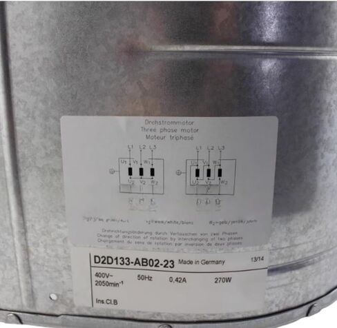 D2D133-AB02-23 400V 0.42A 270W 2050RPM Cooling Fan 133mm in Kuwait