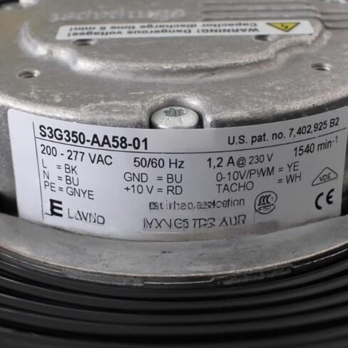 S3G350-AA58-01 230V 1.2A 1540RPM 6-WIRF Cooling Fan 350mm in Kuwait