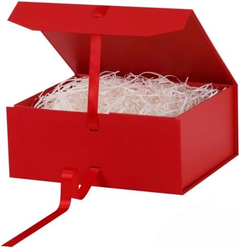 GoooodGift Pink Gift Box with Ribbon 1 Pcs 8x7X3.3 Inch Small Gift Box with Lid Magnetic Closure Rectangle Collapsible Luxury Gift Boxes for Mother's Day、Birthdays、Shredded Paper Filler in Saudi Arabia