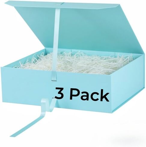 GoooodGift Pink Gift Box with Ribbon 1 Pcs 8x7X3.3 Inch Small Gift Box with Lid Magnetic Closure Rectangle Collapsible Luxury Gift Boxes for Mother's Day、Birthdays、Shredded Paper Filler in Saudi Arabia
