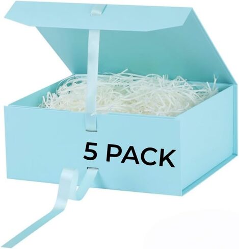 GoooodGift Pink Gift Box with Ribbon 1 Pcs 8x7X3.3 Inch Small Gift Box with Lid Magnetic Closure Rectangle Collapsible Luxury Gift Boxes for Mother's Day、Birthdays、Shredded Paper Filler in Saudi Arabia
