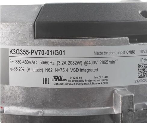 K3G355-PV70-01/G01 380-480V 3.2A 2082W 2865RPM مروحة تبريد 355 مم in Kuwait