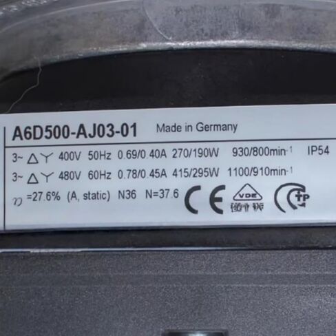 A6D500-AJ03-01 400-480 فولت 0.69/0.40 أمبير 415/295 وات 930/800 دورة في الدقيقة مروحة تبريد 500 مم in Kuwait