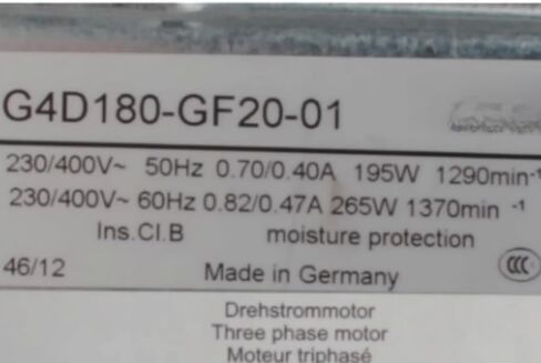 G4D180-GF20-01 230/400V 0.82/0.47A 195/265W 1290/1370RPM Cooling Fan 180mm in Kuwait