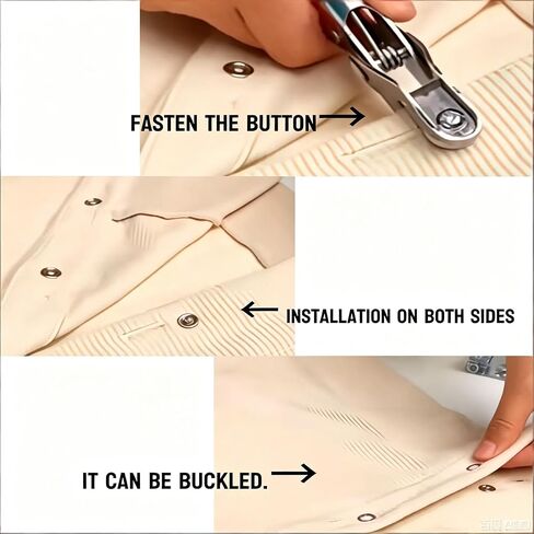 Snap Button Pliers Kit with 100Pcs Silver Buttons, Tape Measure & Markers, No-Sew Fastener Tool for Sewing, Leather, DIY Projects in Kuwait