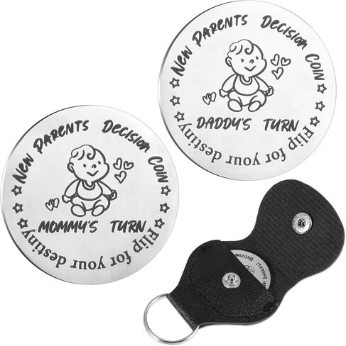 Funny Decision Coin For New Parents, Double Sided Pregnancy Gift, Novelty Decision Coin, for First Time Mom Dad, Baby Shower, Festival, Present for Couples, Expecting Mother in Kuwait