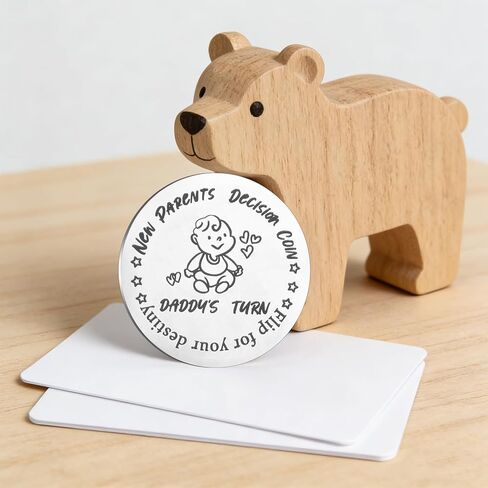 Funny Decision Coin For New Parents, Double Sided Pregnancy Gift, Novelty Decision Coin, for First Time Mom Dad, Baby Shower, Festival, Present for Couples, Expecting Mother in Kuwait