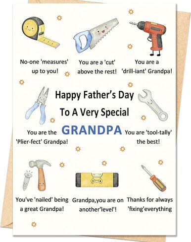 IDU Fathers Day Card Gifts, Dog Dad Fathers Day Card Gift, Dog Dad Gifts for Men Husband, Happy Father's Day Cards Decorations from Dog with Envelope in Kuwait