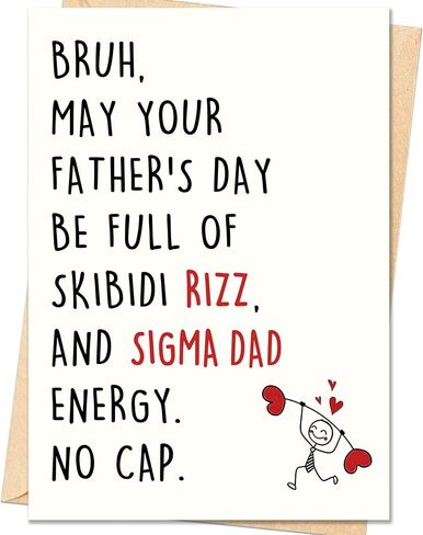 IDU Fathers Day Card Gifts, Dog Dad Fathers Day Card Gift, Dog Dad Gifts for Men Husband, Happy Father's Day Cards Decorations from Dog with Envelope in Kuwait