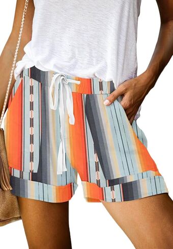 ONLYSHE Womens Casual Drawstring Shorts Summer Elastic Waist Shorts Pocketed Pants in Kuwait