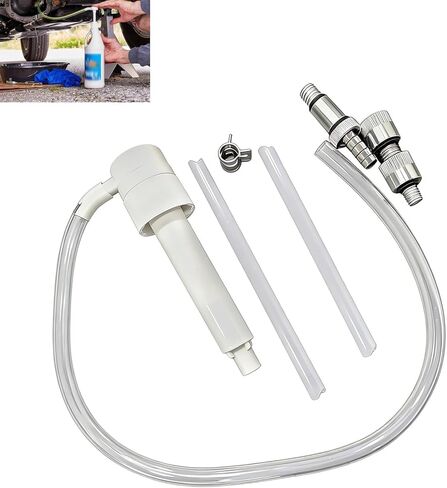 Lower Unit Gear Oil Pump, 8cc Manual Outboard Gear Lube Pump for Standard Quart Bottles, with 3/8" Metal Swivel, 8mm & 10mm Adapters, Fits Mercury, Yamaha, Suzuki Outboard Motors in Kuwait
