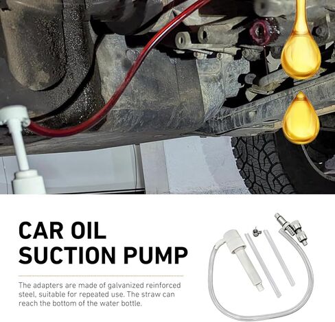 Lower Unit Gear Oil Pump, 8cc Manual Outboard Gear Lube Pump for Standard Quart Bottles, with 3/8" Metal Swivel, 8mm & 10mm Adapters, Fits Mercury, Yamaha, Suzuki Outboard Motors in Kuwait