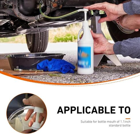 Lower Unit Gear Oil Pump, 8cc Manual Outboard Gear Lube Pump for Standard Quart Bottles, with 3/8" Metal Swivel, 8mm & 10mm Adapters, Fits Mercury, Yamaha, Suzuki Outboard Motors in Kuwait