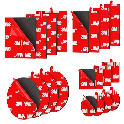 Double Sided Tape Heavy Duty 20PCS Adhesive Pads 1“ and 2" Squares Dots Rectangles Pack Strong Waterproof Mounting Tape for Dashboard Dash Cam Windshield Suction Cup Phone Holders Black in Kuwait