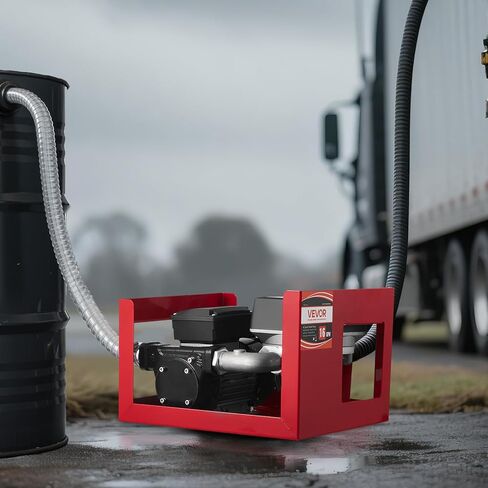 VEVOR Fuel Transfer Pump 110V, 16 GPM 60 L/min, AC Electric Oil Transfer Pump for Diesel Kerosene Biodiesel, with Meter, Auto Fuel Nozzle & 2 Hoses, 45 ft/13.7 m Lift, for Vehicles, Construction Sites in Kuwait