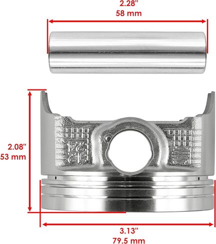 Caltric Cylinder Piston and Ring Set Compatible with Kawasaki Prairie 650 KVF650 A B 4X4 2002 2003 in Kuwait