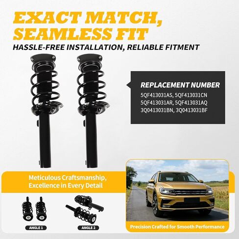 5QF413031CN Front Shock Struts Assys Compatible with Q3 2019-2023 Ti-guan 2018-2023 5QF413031AR 5QF413031AS in Kuwait