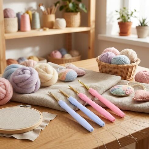 Felting Needles Punch Needle for Embroidery Clothing Insoles Towels Table Cloths in Kuwait