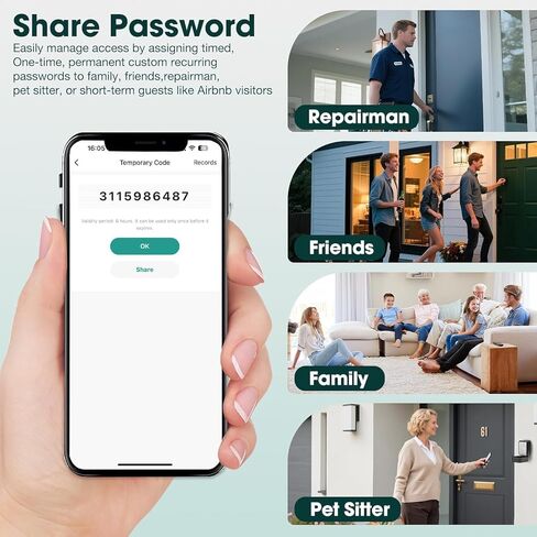 صندوق قفل المفتاح الذكي صندوق قفل بلوتوث إلكتروني مع التحكم في تطبيق Tuya وأنواع رمز PIN، شارك صندوق قفل المفتاح الإلكتروني لمكتب منزل Airbnb Realtor مع تكبل قابل للإزالة (فضي) in Kuwait