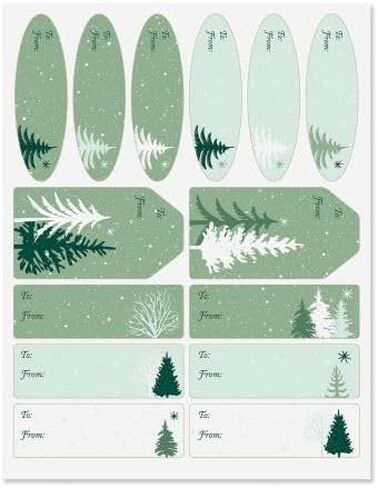 Current Holiday Forest Gift Wrap to/from Labels, Set of 42 with 3 Sizes and Designs in Kuwait