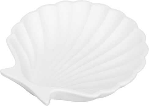Cabilock Shell Trinket Dish Ceramic Jewelry Tray Decorative Earring Box Ring Dish Plate Desktop Ornament for Sea Beach Summer Home Decor White in Saudi Arabia