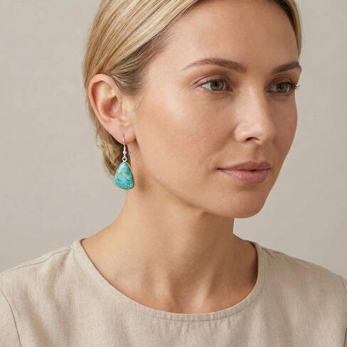 Turquoise Earrings Sterling Silver 925 & Genuine Gemstones in Saudi Arabia