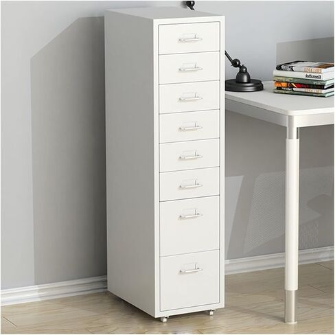 Locking Metal Filing Cabinet for Home Office8 Drawer Storage Solution Fully Assembled Durable 1.4mm Steel Model BSecure File Orga for Documents and Supplies in Kuwait