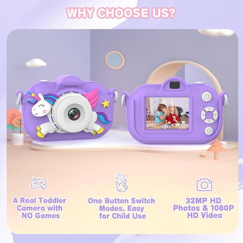 Kids Camera Toddler Toys for Girls Boys Aged 3-12, Kids Digital Video Camera, 3-12 Year Old Girls Boys Christmas Birthday Gifts Toys Kid Camera in Kuwait