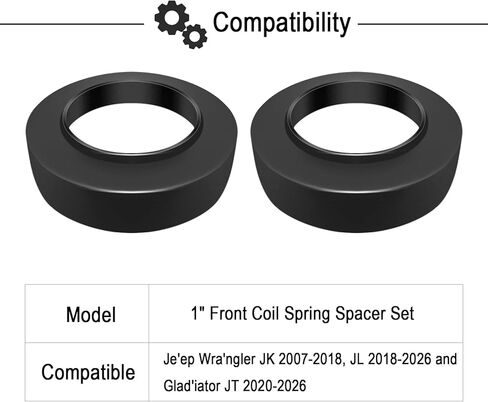 1 Inch Front Coil Spring Spacer, leveling kit Compatible with Je'ep Wra'ngler JK 2007-2018, JL 2018-2026, Glad'iator JT 2020-2026 in Kuwait