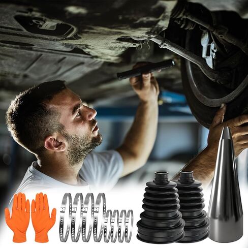 2PCS Silicone CV Boot Repair Kit with Expander Tool and Clamps, 8 Stainless Steel Clamps & 6 Cable Ties and Protective Gloves,Universal CV Axle Boot Repair Kit in Kuwait