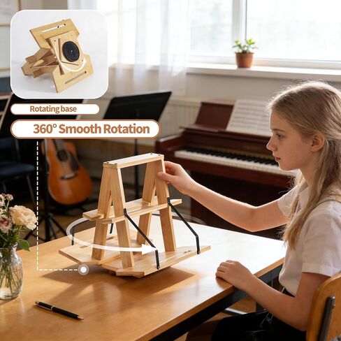 THOUSANDSUNNY Bamboo Medical Coding Book Stands, Two-Sided Rotating Books Holder for Reading in Desktop for Large Book and Bible Thick Books in Kuwait