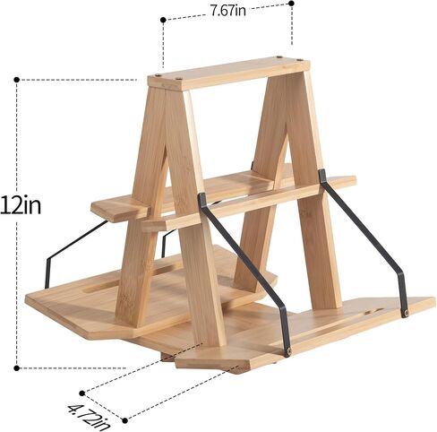 THOUSANDSUNNY Bamboo Medical Coding Book Stands, Two-Sided Rotating Books Holder for Reading in Desktop for Large Book and Bible Thick Books in Kuwait
