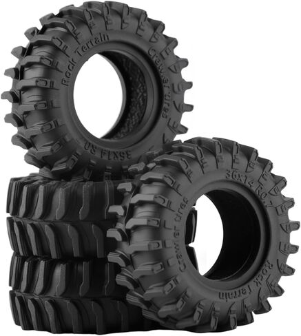 إطارات التضاريس الطينية مقاس 0.7 بوصة مقاس 40 × 16 مم OD، إطارات RC مركبة ناعمة لزجة لـ 1/30 Micro Crawler Axial SCX30 Bronco Jeep JLU، أجزاء ترقية للطرق الوعرة in Kuwait