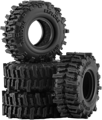 0.7" Mud Terrain Tires 40×16mm OD, Soft Sticky Compound RC Tyres for 1/30 Micro Crawler Axial SCX30 Bronco Jeep JLU, Off-Road Upgrade Parts in Kuwait