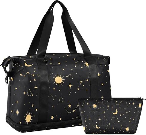 ALAZA Cherry Flowers and Cherry Berries Gym Bag Sports Duffel Bag with Shoes Compartment, Overnight Weekender Travel Tote Bag for Women Men Trip College in Saudi Arabia